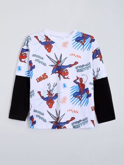 Hopscotch - Unisex Spider-Man Contrast Sleeves T-Shirt
