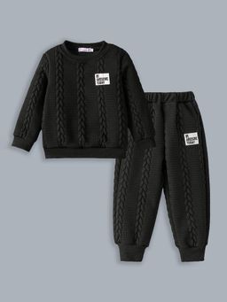 Hopscotch - Textured Sweatshirt With Joggers