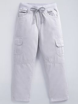 Hopscotch - Pure Cotton Off White Cargo Pant