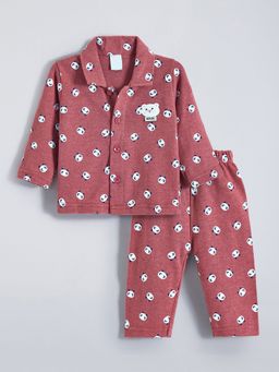 Hopscotch - Panda Cotton Red Shirt With Pajama