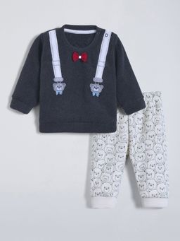 Hopscotch - Tedy Embroidered Black Sweatshirt And Joggers