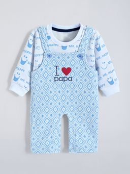 Hopscotch - Blue Text Sweatshirt With Dungaree
