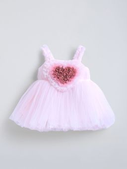 Hopscotch - Heart Applique Ruffled Dress