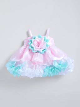 Hopscotch - Ruffled Floral Applique Dress