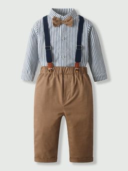 Hopscotch - Striped Shirt With Pant & Bow