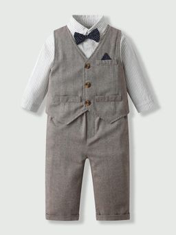 Hopscotch - Striped Shirt With Pant & Bow