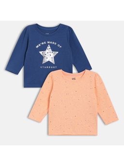 MINI KLUB - Cotton Full Sleeves Text Printed Top (Pack Of 2)