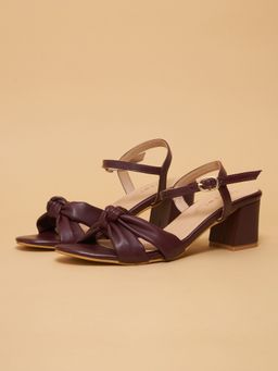 ERIDANI - Camilaa Knot Wine Sandal Heels