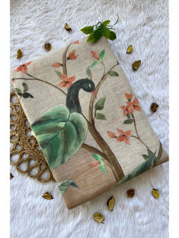 Ekana Label - Beige Komal Mayur Saree Without Blouse