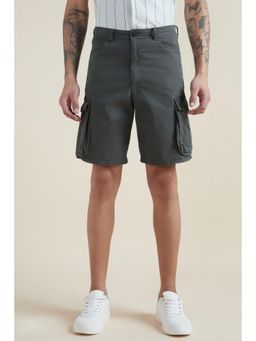 Allen Solly - Men Green Cotton Blend Solid Shorts