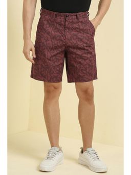 Allen Solly - Men Maroon Cotton Printed Shorts