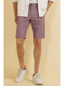 Allen Solly - Men Purple Cotton Solid Shorts