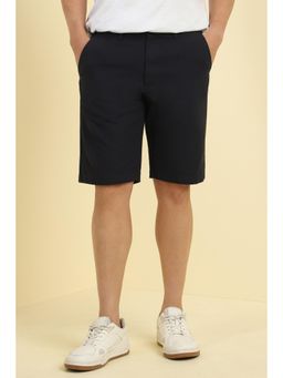 Allen Solly - Men Black Cotton Solid Shorts