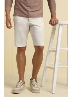 Allen Solly - Men White Cotton Solid Shorts