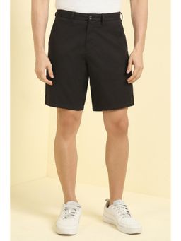 Allen Solly - Men Black Cotton Solid Shorts
