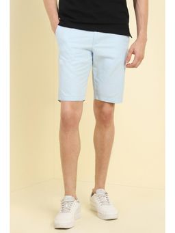 Allen Solly - Men Blue Cotton Solid Shorts
