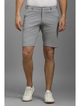 Louis Philippe - Men Grey Polyester Blend Textured Shorts