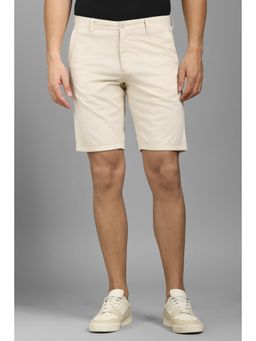 Louis Philippe - Men Beige Cotton Blend Printed Shorts