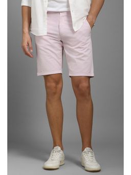 Louis Philippe - Men Pink Cotton Blend Solid Shorts