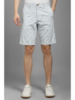 Louis Philippe - Men Blue Cotton Stripes Shorts