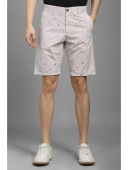 Louis Philippe - Men White Cotton Stripes Shorts