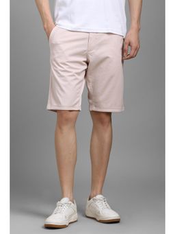Louis Philippe - Men Pink Cotton Blend Solid Shorts