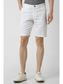 Peter England - Men White Cotton Blend Printed Shorts