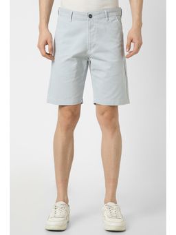 Peter England - Men Blue Cotton Solid Shorts