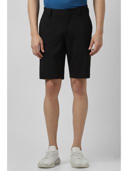 Van Heusen - Men Black Viscose Blend Solid Shorts