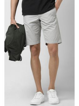 Van Heusen - Men Grey Cotton Printed Shorts
