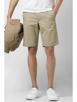 Van Heusen - Men Beige Cotton Printed Shorts