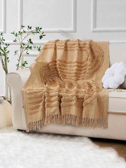 Eyda - Brown Colored Hand Tufted Cotton Throw