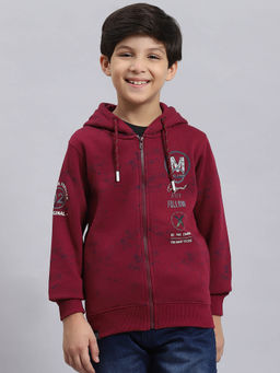 Monte Carlo - Maroon Printed Hoodie