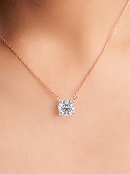 Friendly Diamonds - Lab Grown Diamond 0.50 Ct Round Solitaire Necklace Four Claw Prong 14Kt Gold