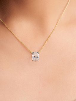 Friendly Diamonds - Lab Grown Diamond 0.50 Ct Oval Solitaire Necklace Split Claw Prongs 14Kt Gold