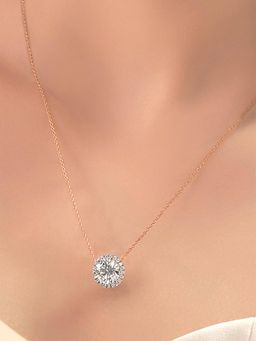 Friendly Diamonds - Lab Grown Diamond 0.50 Ct Round Solitaire Necklace Split Prongs 14Kt Gold