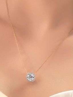 Friendly Diamonds - Lab Grown Diamond 0.50 Ct Round Solitaire Necklace Split Prongs 14Kt Gold