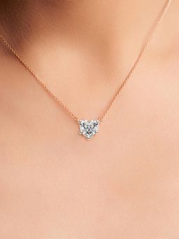 Friendly Diamonds - Lab Grown Diamond 0.50 Ct Heart Solitaire Necklace Five Prongs 14Kt Gold