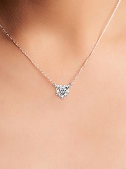 Friendly Diamonds - Lab Grown Diamond 0.50 Ct Heart Solitaire Necklace Five Prongs 14Kt Gold