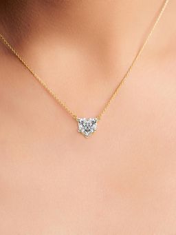 Friendly Diamonds - Lab Grown Diamond 0.50 Ct Heart Solitaire Necklace Five Prongs 14Kt Gold