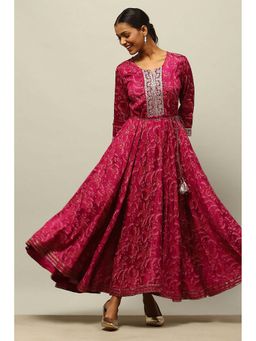 Rangriti - Purple Floral Flared Maxi Dress