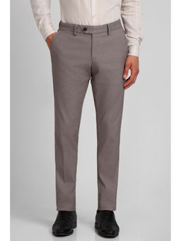 Allen Solly - Men Grey Slim Fit Textured Formal Trousers