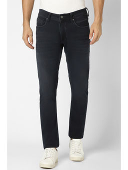 Peter England - Men Black Dark Wash Slim Fit Jeans