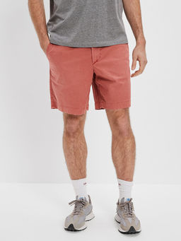 American Eagle - Men Peach Flex 9 Inches Lived-In Khaki Short