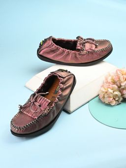 Valentino - Women Pink Leather Loafers