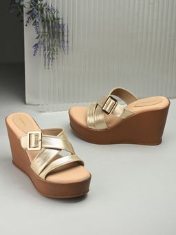 Valentino - Women Premium Gold Wedges