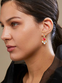 MINUTIAE - Gold-Plated Contemporary Drop Earrings