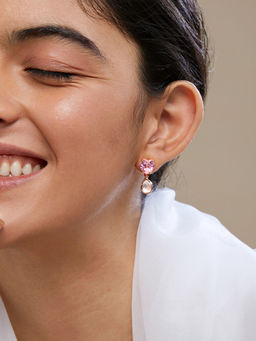 MINUTIAE - Rose Gold-Plated Heart Shaped Drop Earrings