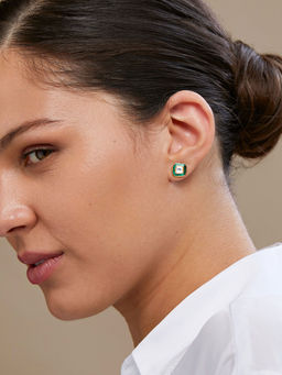 MINUTIAE - Gold-Plated Contemporary Studs Earrings