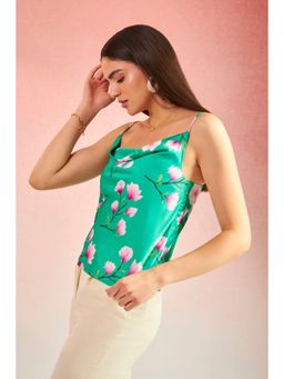 Virgio - Holly Chic Lycra Satin Floral Top